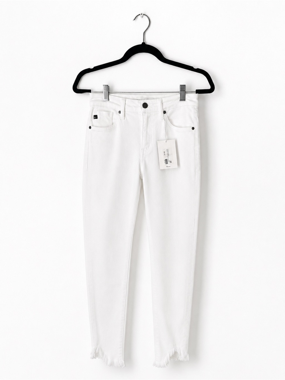 NWT Kancan High Rise Super Skinny White Jeans 27 | Frayed Hem: Coastal Chic